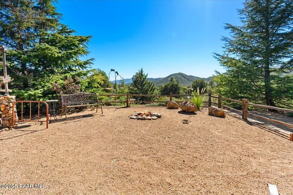 a view of a area with a mountain