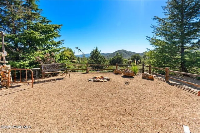 a view of a area with a mountain