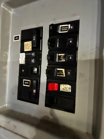 a view of a hallway with storage and utility