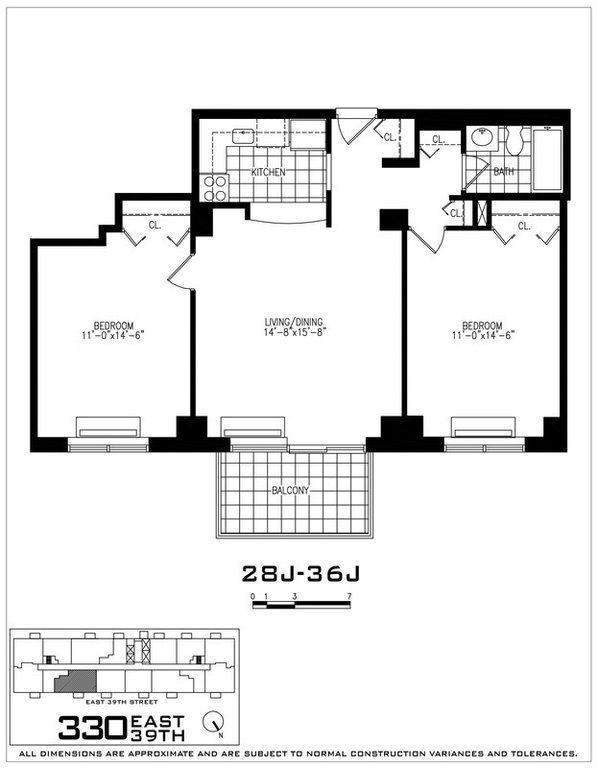330 East 39th Street, Unit 33J Manhattan, NY 10016 - Photo 22 of 22 Floor Plan