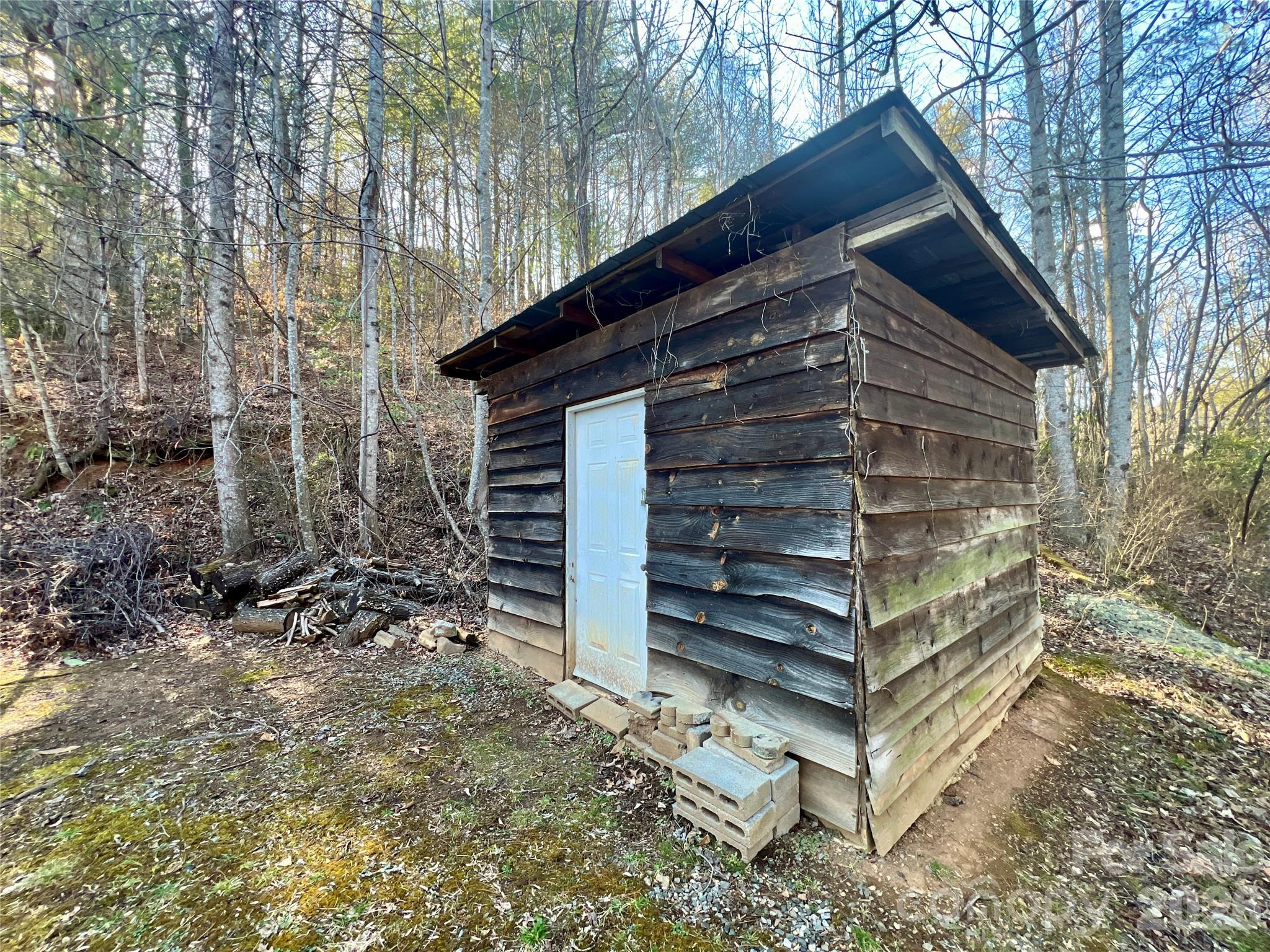 1019 Hudlin Gap Road Pisgah Forest, NC 28768 - Photo 12 of 24 a view of wooden house with a large tree