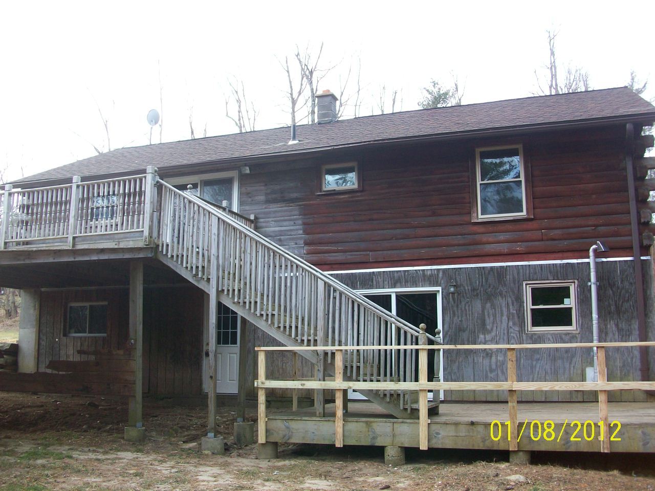 819 Bonny Rigg Hill Road Becket, MA 01223 - Photo 7 of 7 a view of balcony with two large white roof and stairs