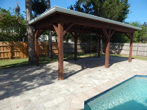 a view of outdoor space and deck