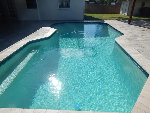 an outdoor view with patio