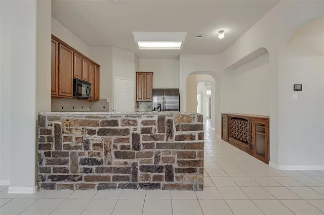 a view of a room with shelves
