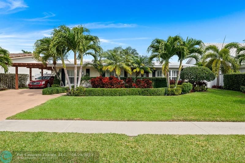 2401 Northeast 47th Street Lighthouse Point, FL 33064 - Photo 1 of 38 a palm tree sitting in front of a house with a big yard