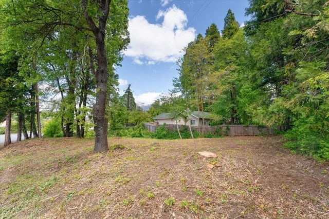 a backyard of a house with lots of green space