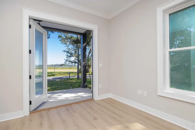 a view of a lake with beach and ocean view