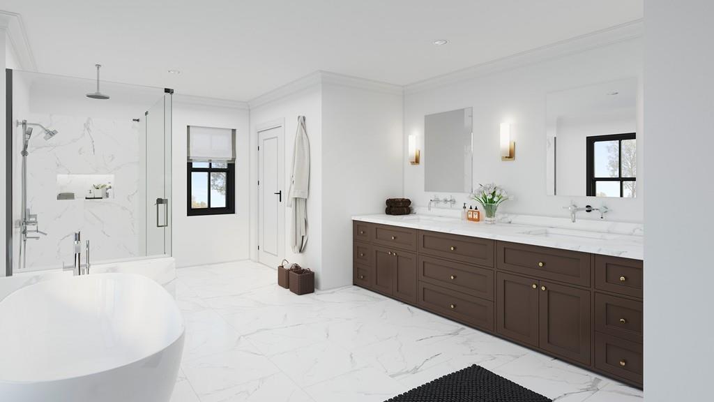 68 Freemont Street Lexington, MA 02421 - Photo 8 of 11 a spacious bathroom with a tub sink and mirror