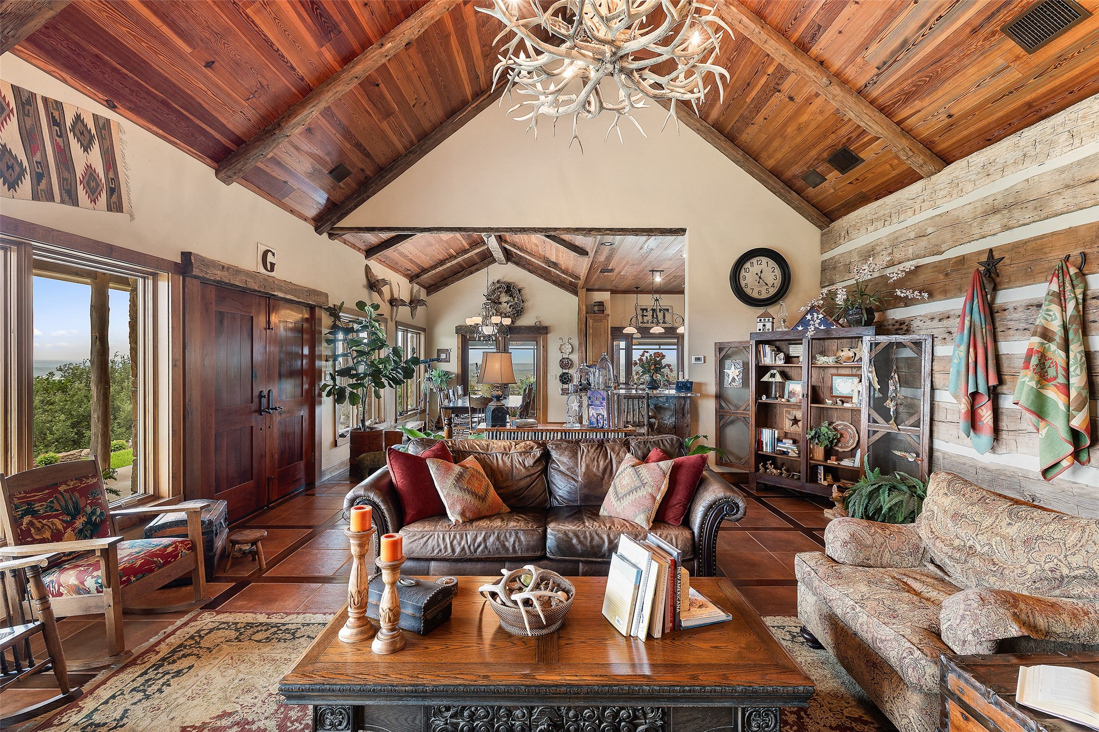 8400 Ranch Road 1431 Marble Falls, TX 78654 - Photo 7 of 30 Natural wood ceilings and rustic design elements create a cozy, inviting atmosphere.