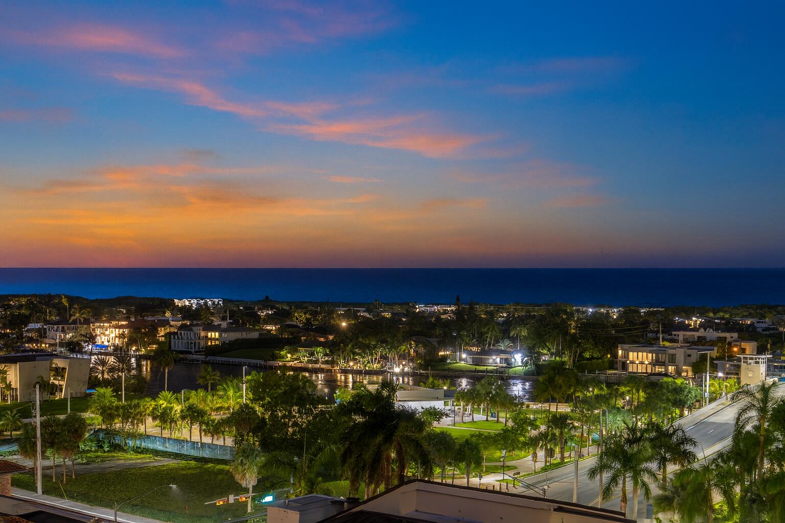 485 East Royal Palm Road, Unit 804 Boca Raton, FL 33432 - Photo 31 of 50 NE EVENING VIEWS FROM BALCONY