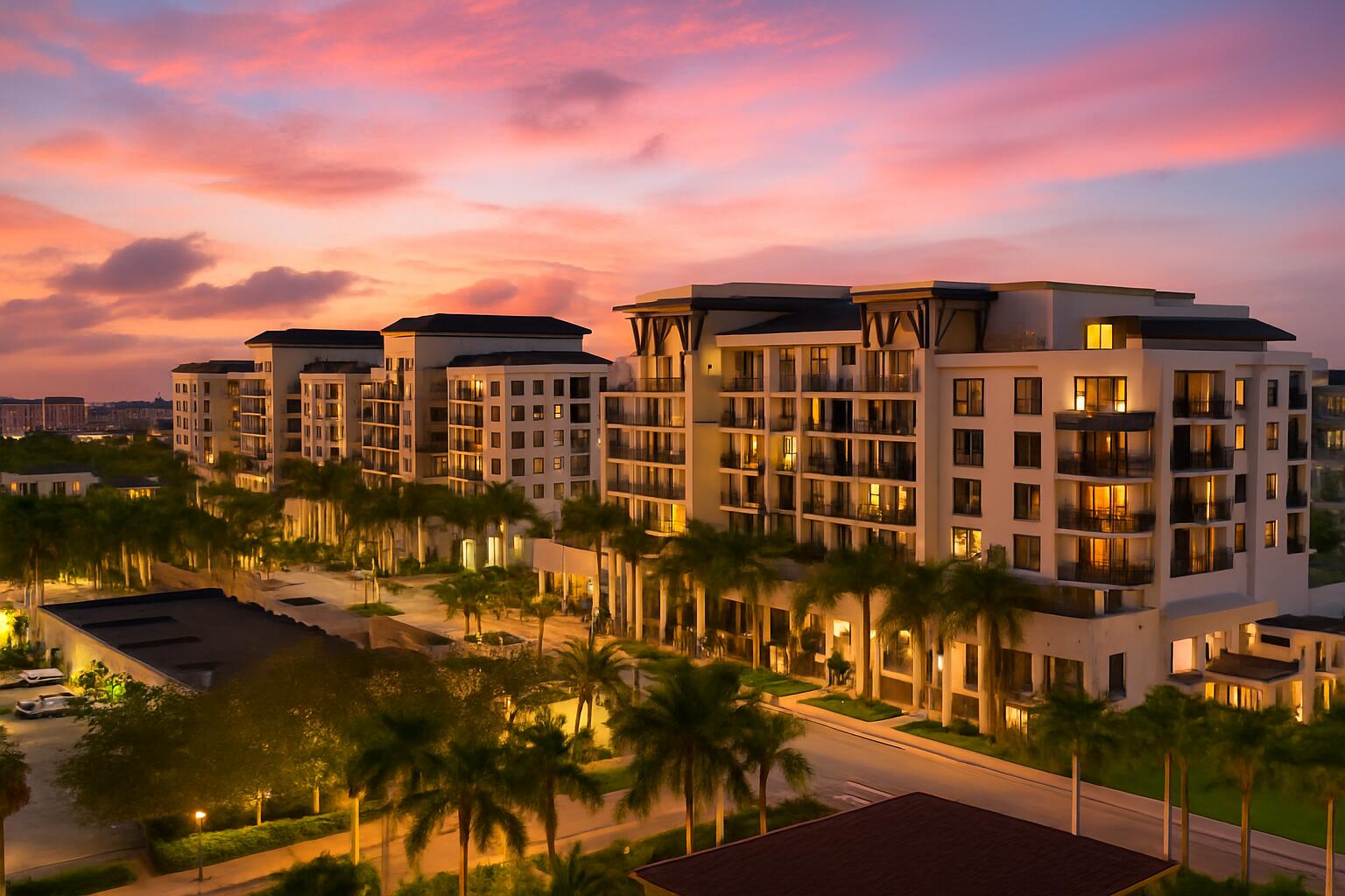 485 East Royal Palm Road, Unit 804 Boca Raton, FL 33432 - Photo 33 of 50 NW EVENING VIEWS FROM BALCONY
