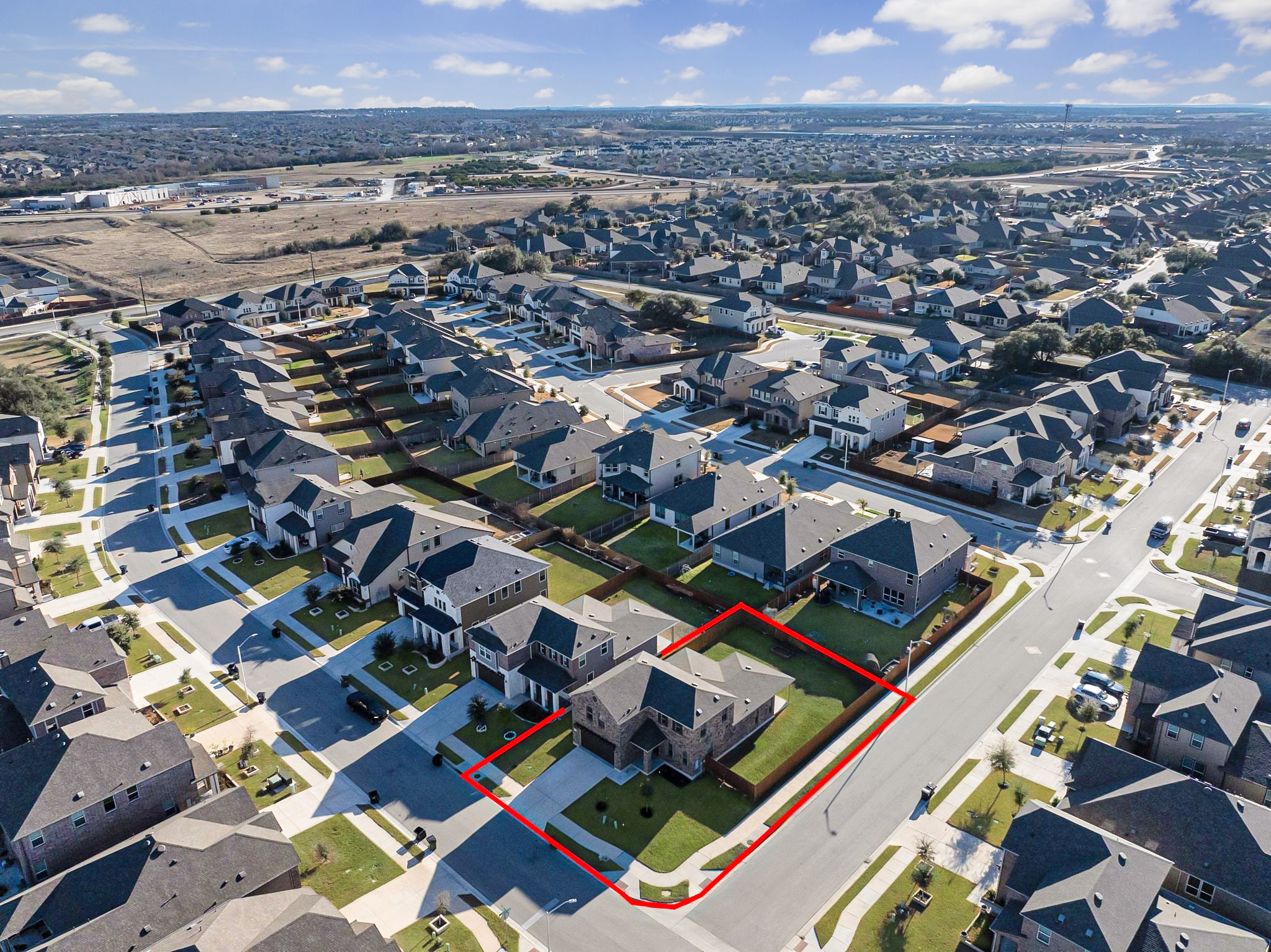 1829 Stringer Pass Leander, TX 78641 - Photo 32 of 36 View of property location featuring property parcel outlined and nearby suburban area