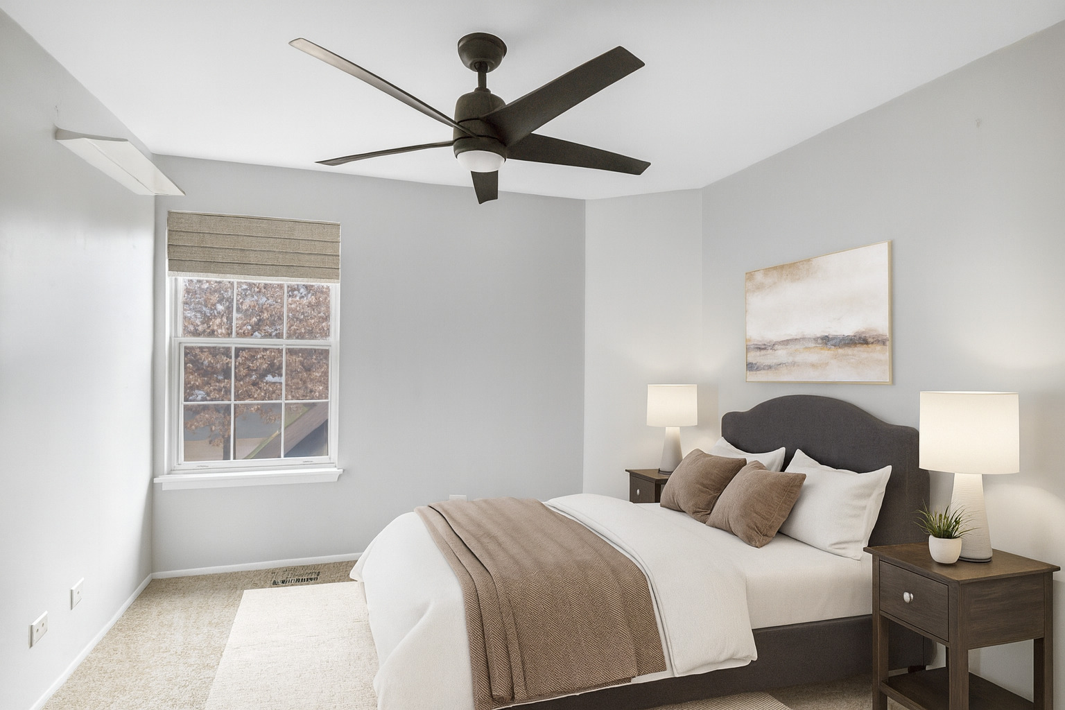 1941 Quaker Hollow Lane, Unit 1941 Streamwood, IL 60107 - Photo 5 of 13 a bedroom with a large bed and a window