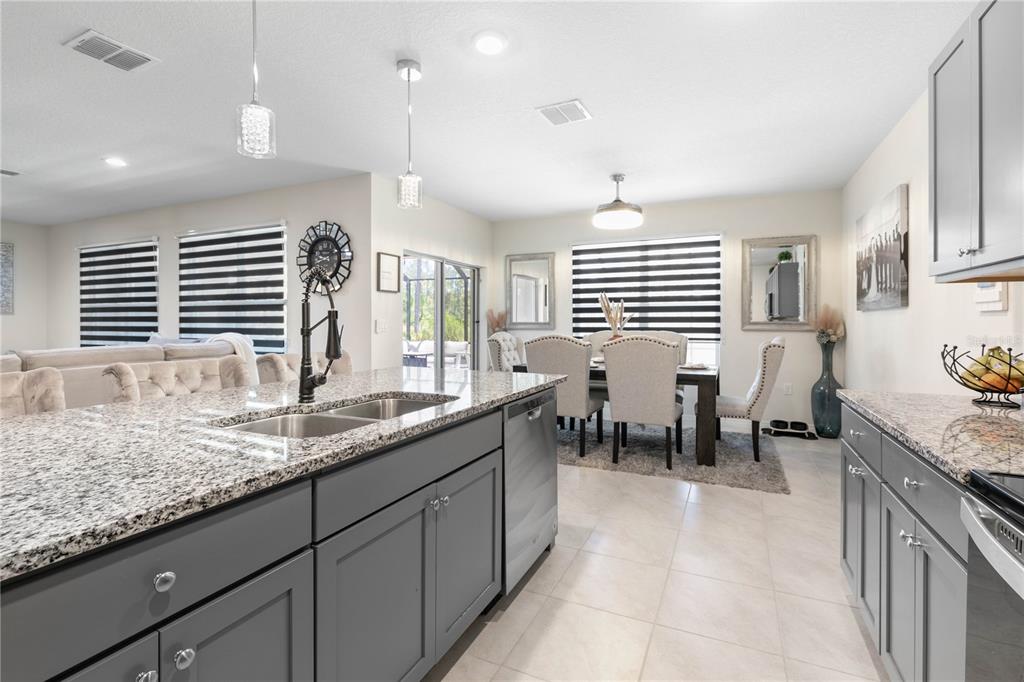 225 Sunset Point Drive Ormond Beach, FL 32174 - Photo 16 of 53 a kitchen with granite countertop sink window and white cabinets