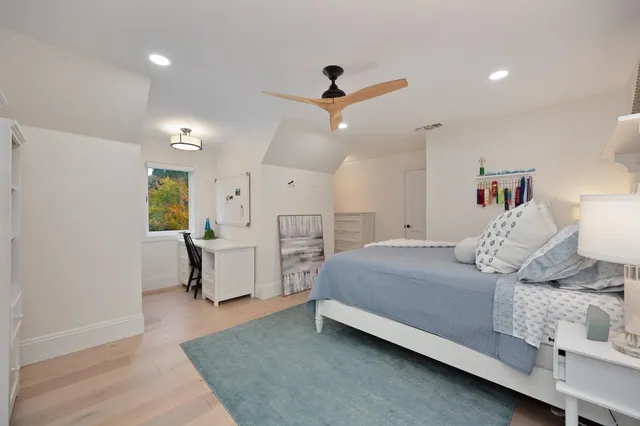 an aerial view of a house