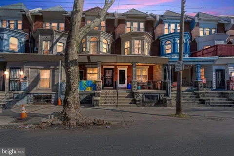 a front view of a building with street