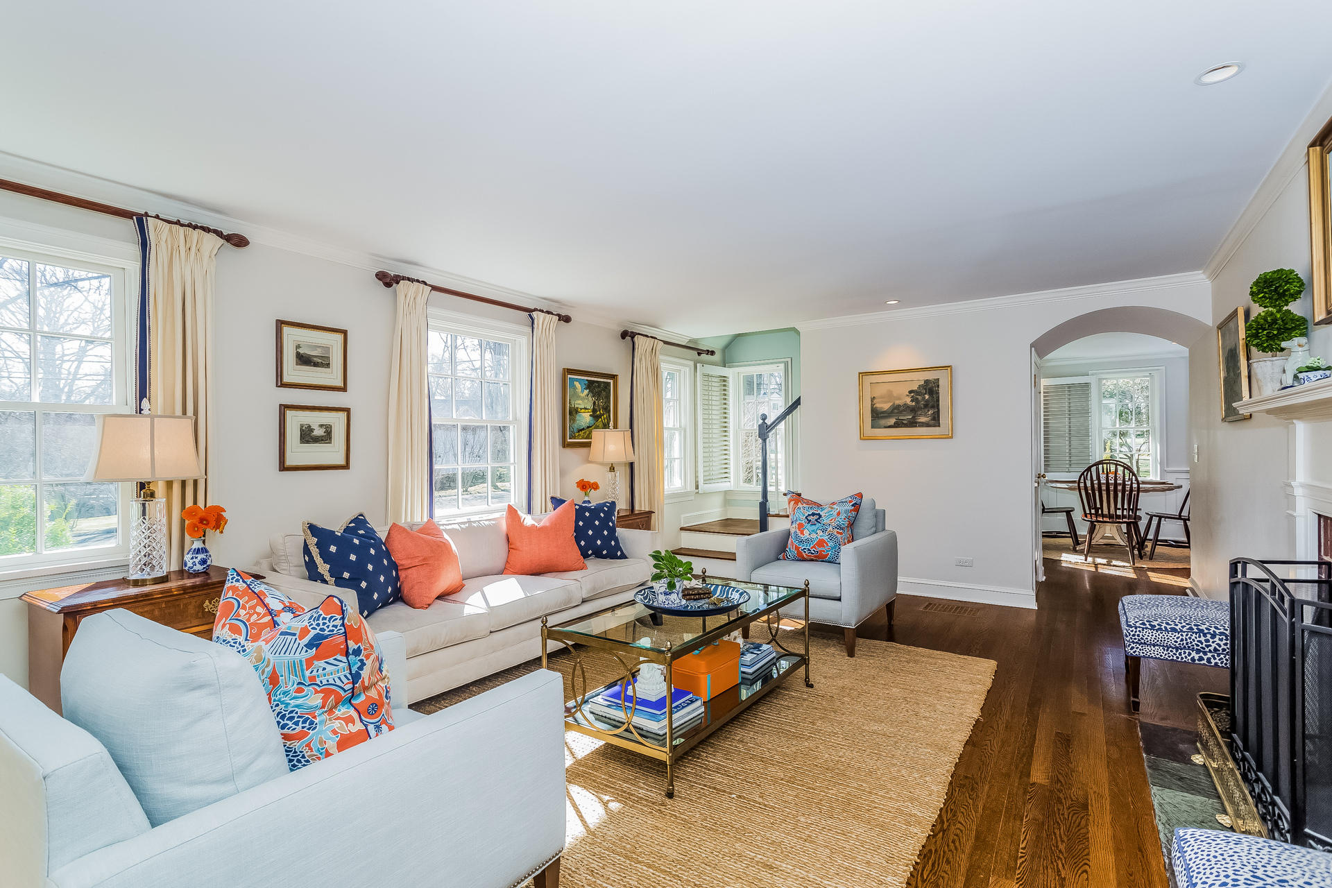 27 Sunset Road Darien, CT 06820 - Photo 9 of 41 a living room with furniture and wooden floor