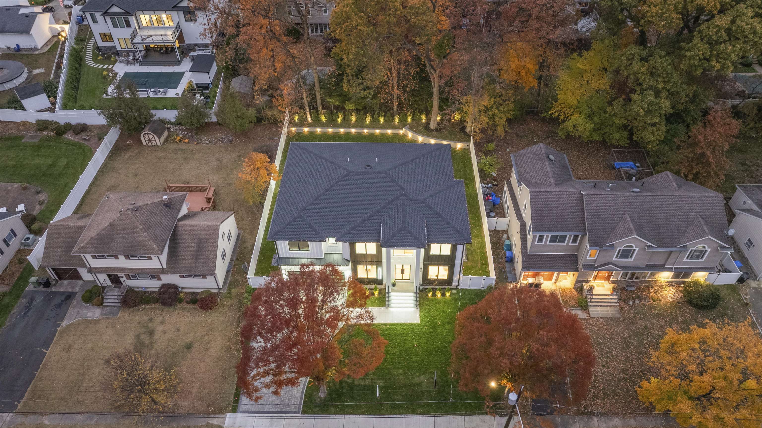 801 Godwin Road Paramus, NJ 07652 - Photo 49 of 50 an aerial view of a house with a yard basket ball court and outdoor seating