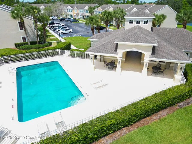 an aerial view of a house