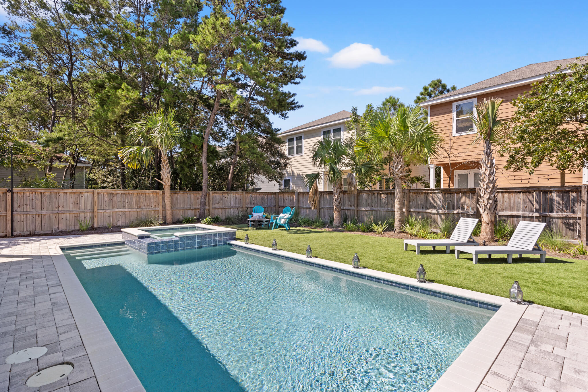 151 West Willow Mist Road Inlet Beach, FL 32461 - Photo 12 of 70 a view of swimming pool with seating area and small yard in back