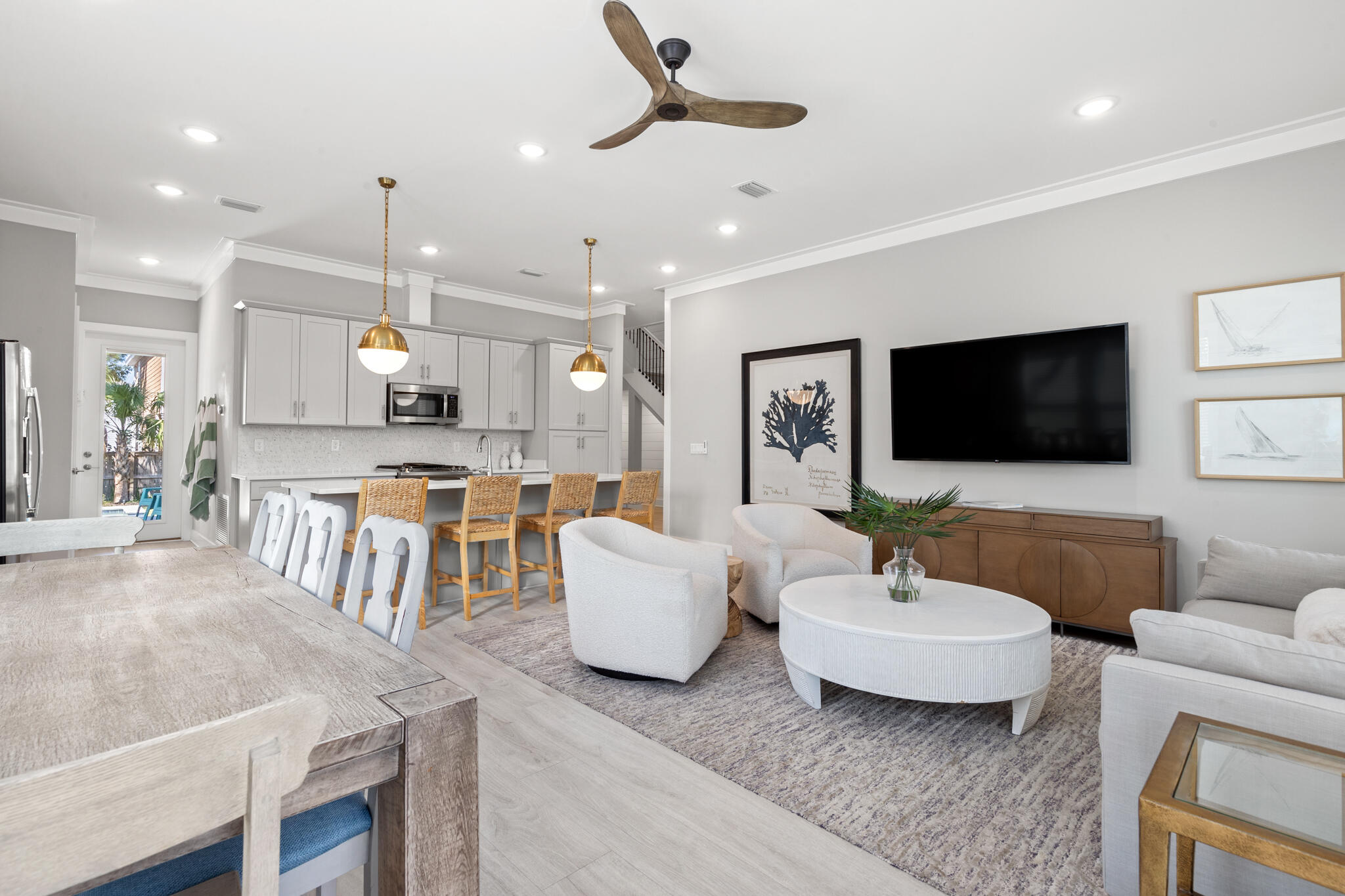 151 West Willow Mist Road Inlet Beach, FL 32461 - Photo 18 of 70 a living room with furniture kitchen view and a flat screen tv