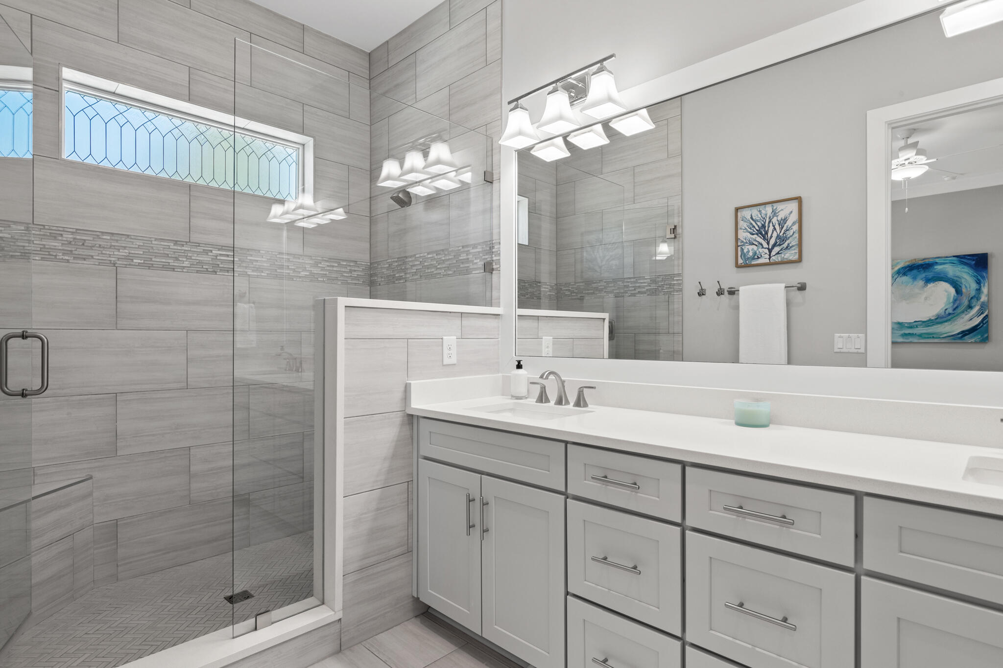 151 West Willow Mist Road Inlet Beach, FL 32461 - Photo 25 of 70 a bathroom with a sink double vanity and shower