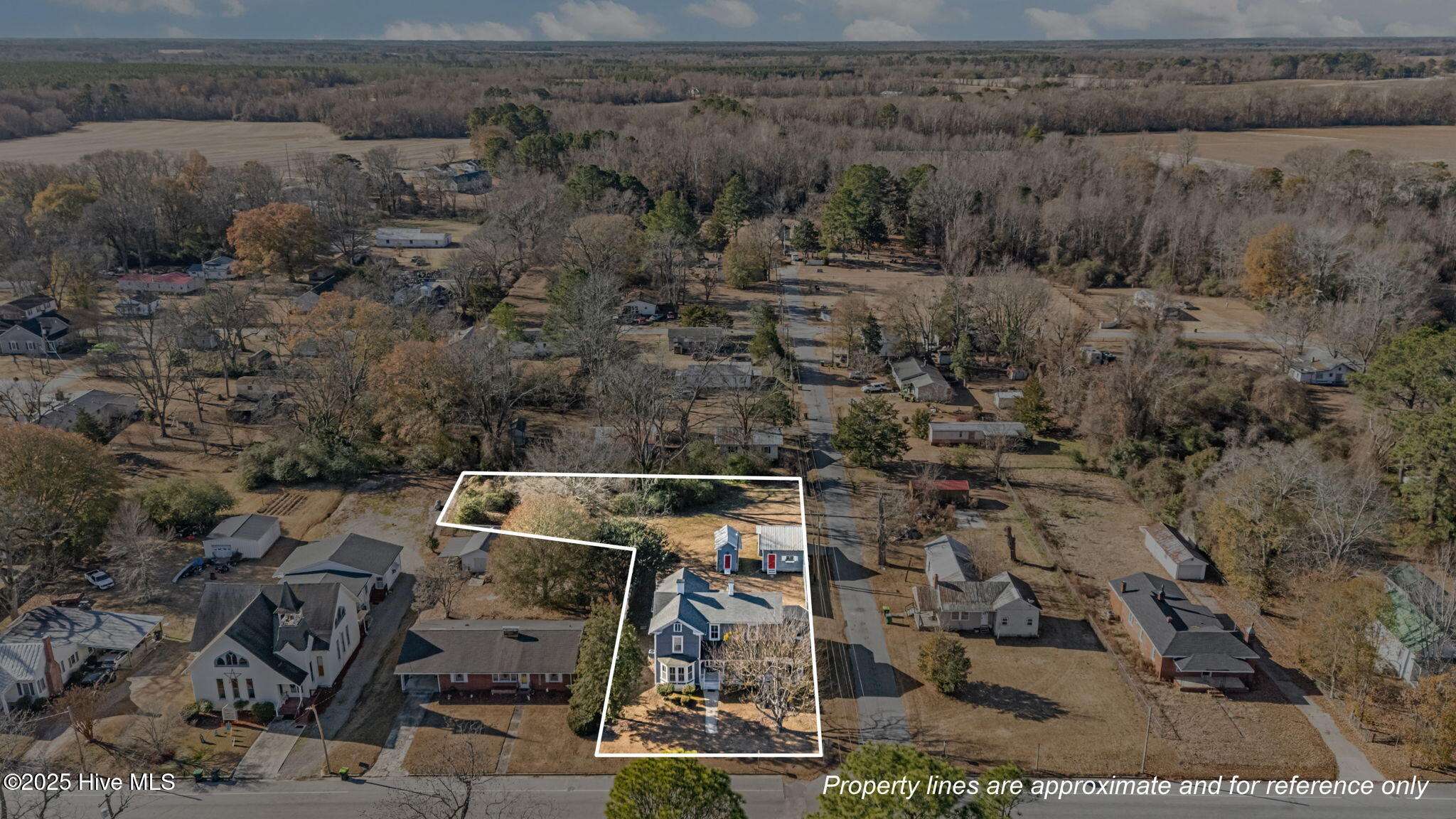 308 North Front Street Hamilton, NC 27840 - Photo 53 of 53 aerial view with property outlined