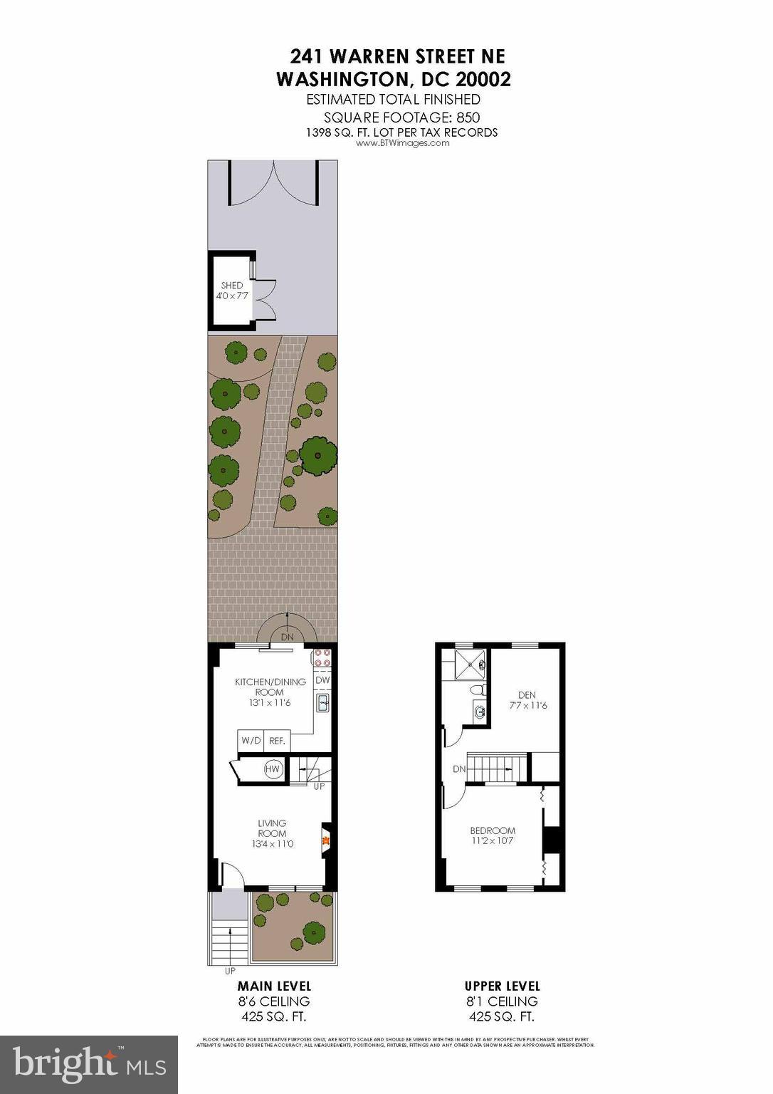241 Warren Street Northeast Washington, DC 20002 - Photo 43 of 43 Floor plan. Note patio, backyard and PARKING too