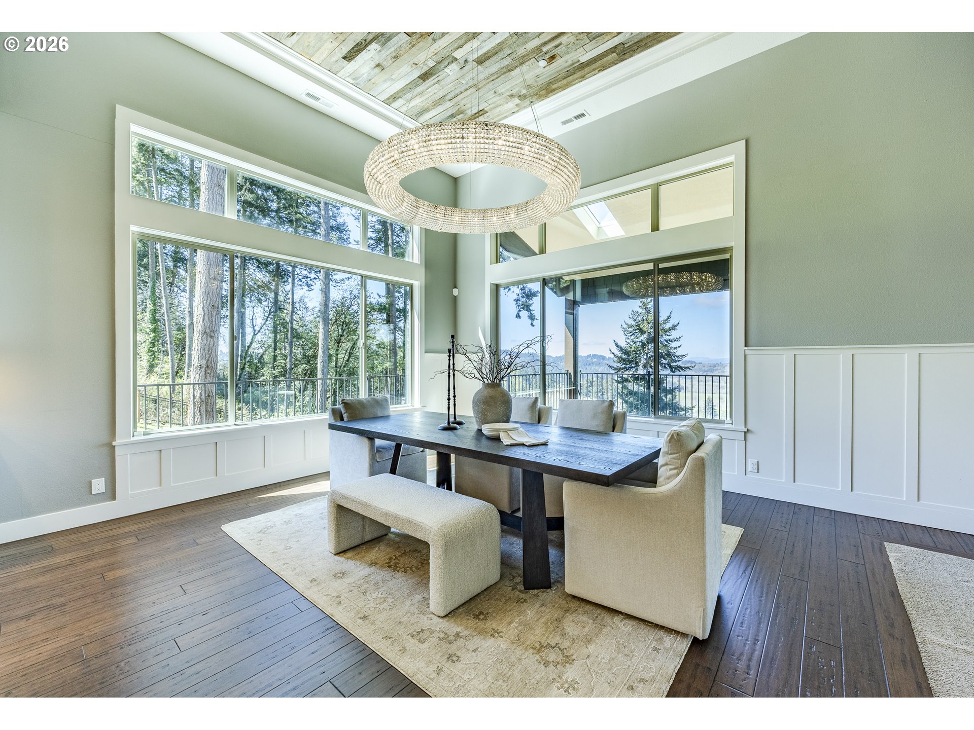 4048 Eagle View Drive Eugene, OR 97405 - Photo 11 of 48 a view of a dining room with furniture wooden floor and chandelier