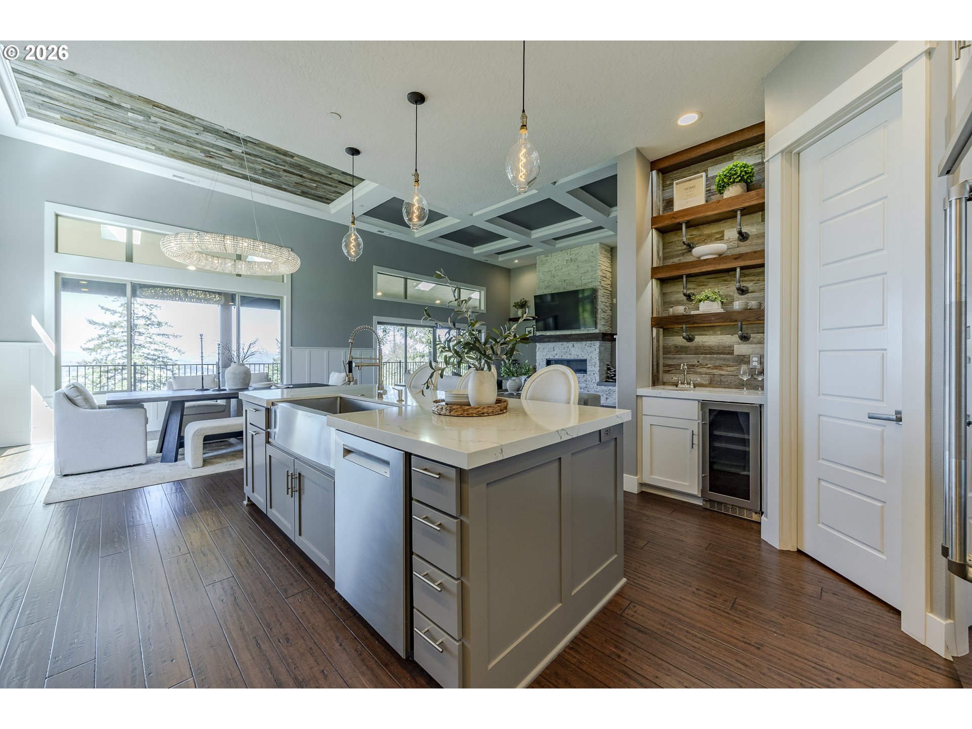 4048 Eagle View Drive Eugene, OR 97405 - Photo 16 of 48 a kitchen with a stove and a wooden floor