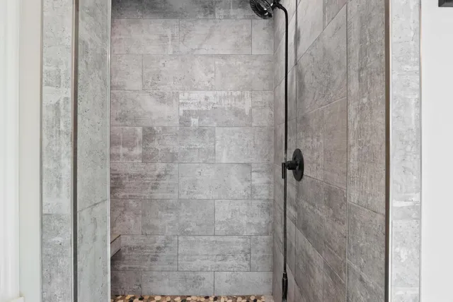 a bathroom with a shower