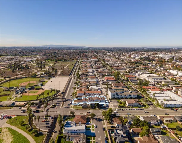 an aerial view of a city