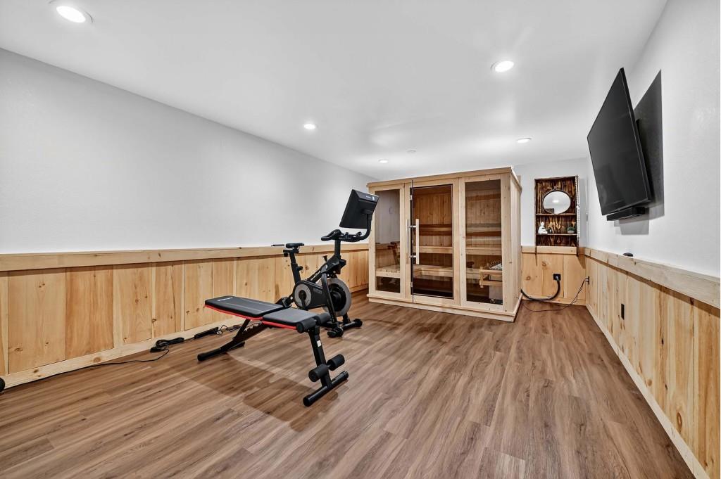 505 Old Salem Road Mineral Bluff, GA 30559 - Photo 43 of 88 a view of a workspace with wooden floor and windows