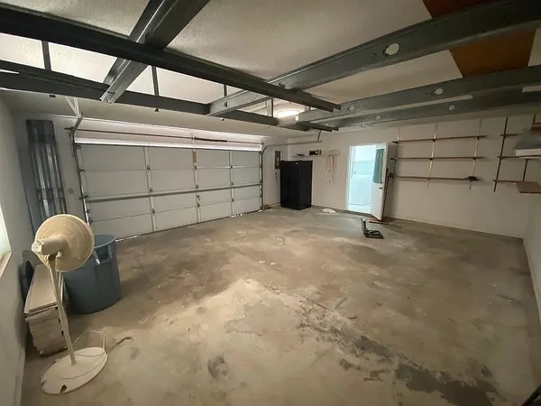 a view of a garage
