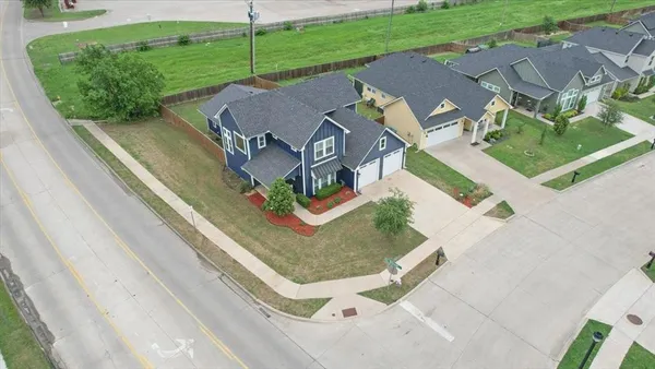 an aerial view of a house