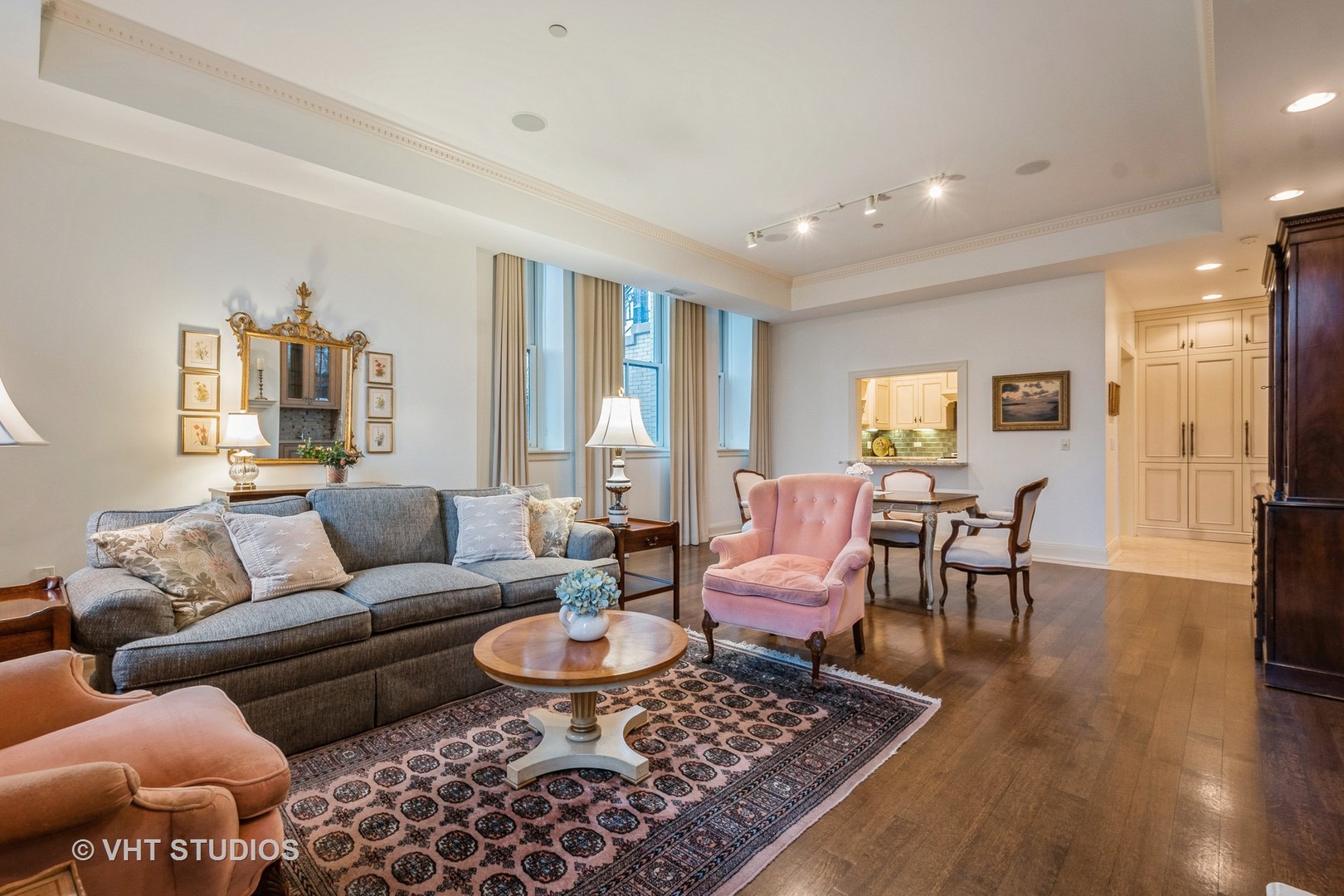1041 Ridge Road, Unit 101 Wilmette, IL 60091 - Photo 6 of 14 a living room with furniture and wooden floor