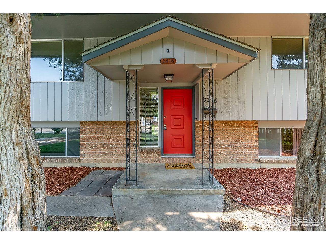 Shaded front porch