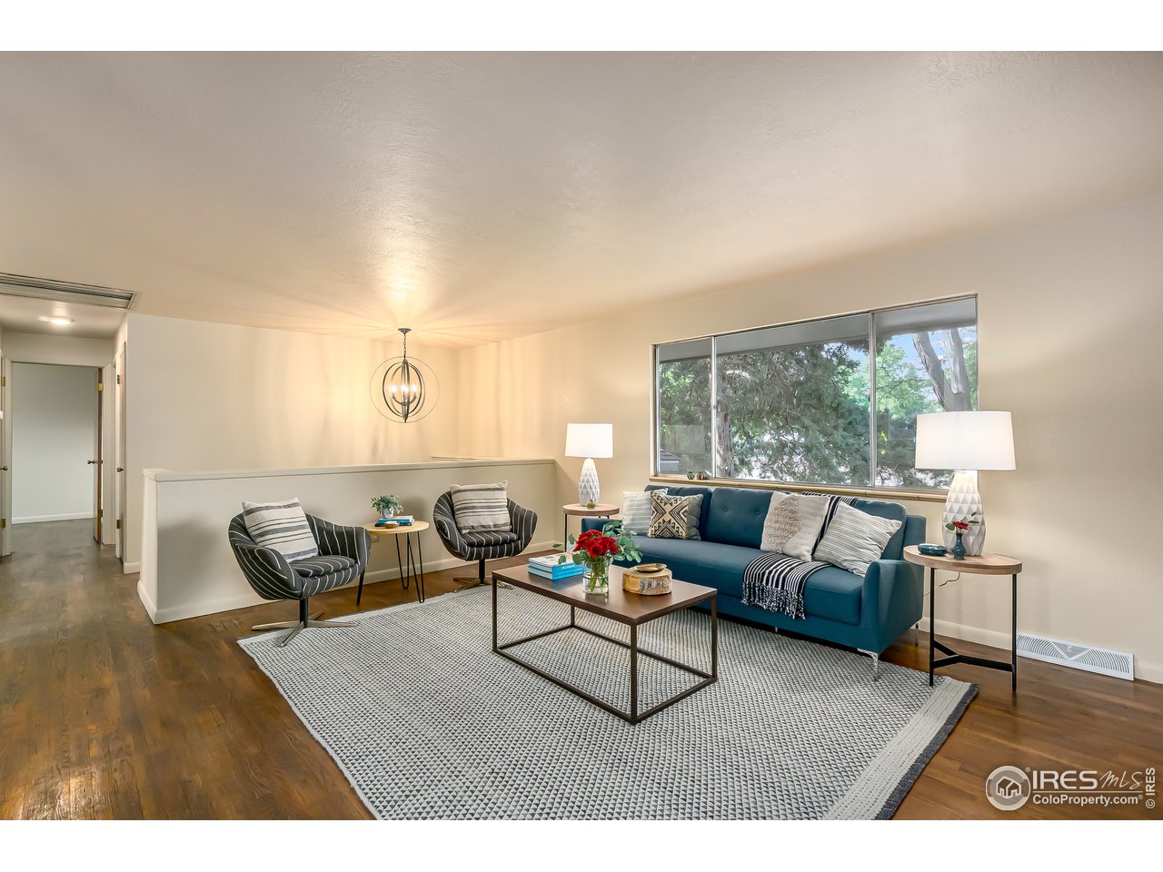 Lots of evening light in living room through west facing window