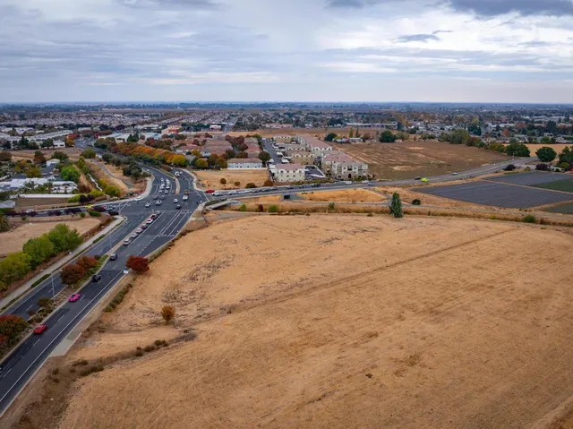an aerial view of a city