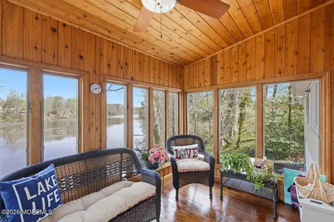 a living room with furniture