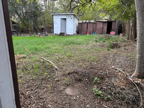 7802 Persimmon Trail Austin, TX 78745 - Photo 4 of 7 a backyard of a house with lots of green space