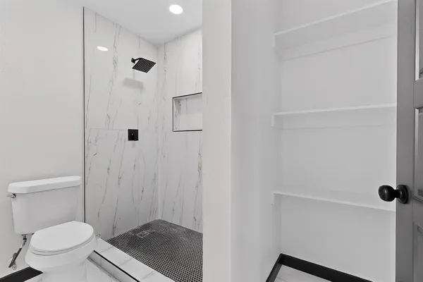 a bathroom with a shower