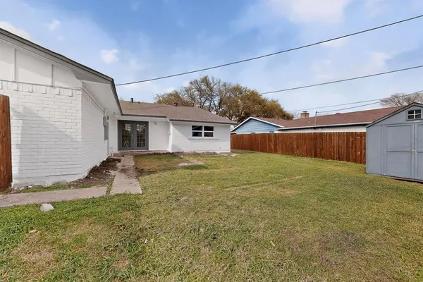 a backyard of a house