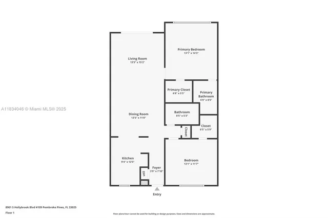 $2,100 | 8901 South Hollybrook Boulevard, Unit 109, Pembroke Pines, FL 33025