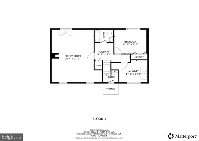 a picture of a bench in front of door