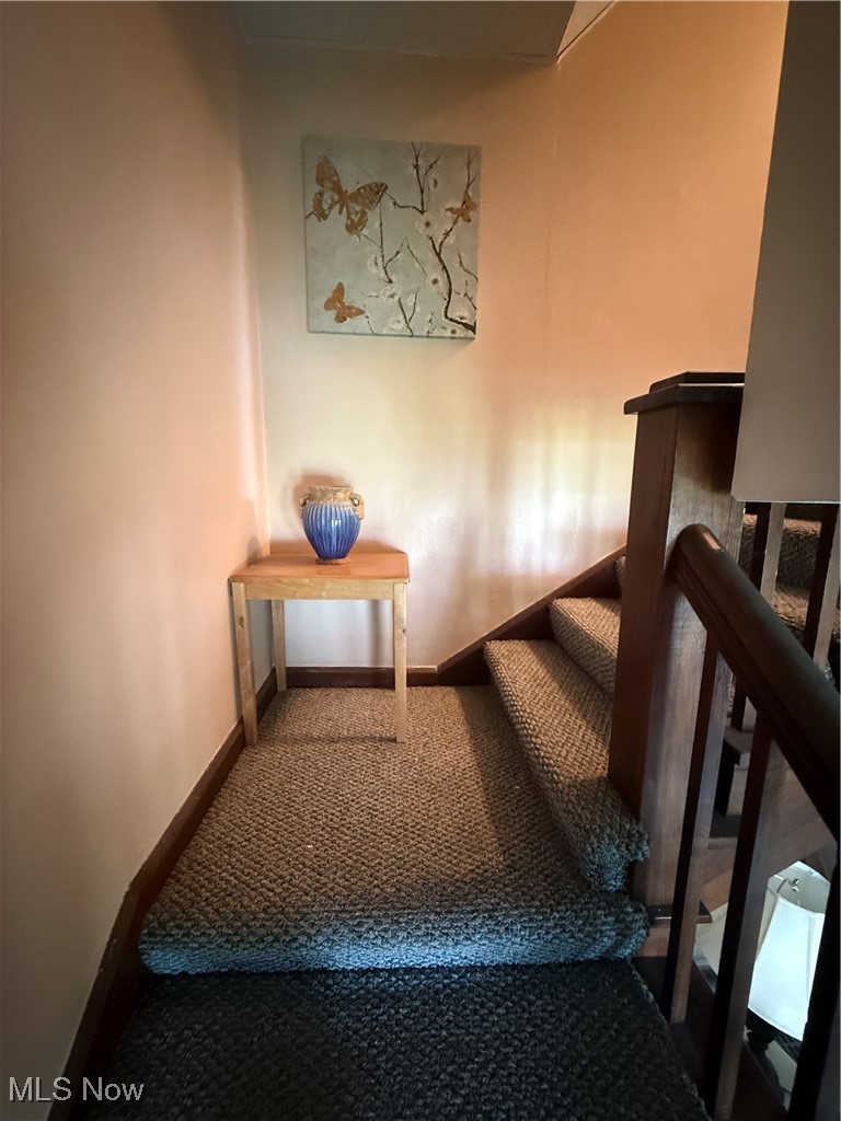 2614 Eldersville Road Follansbee, WV 26037 - Photo 11 of 18 Stairway featuring carpet floors and baseboards