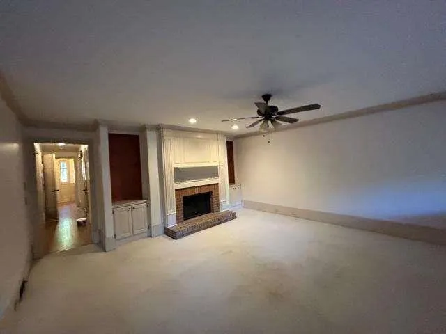 a view of a livingroom with a fireplace