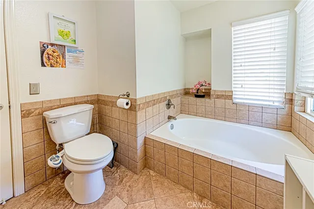 a bathroom with a toilet and a bathtub