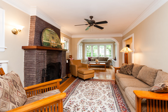 511 Lathrop Avenue River Forest, IL 60305 - Photo 4 of 25 a living room with furniture and a fireplace